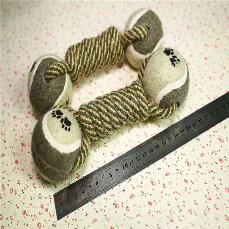 Hign-concerned Chemical Dog Chew Toy Rope Tennis Dumbbell