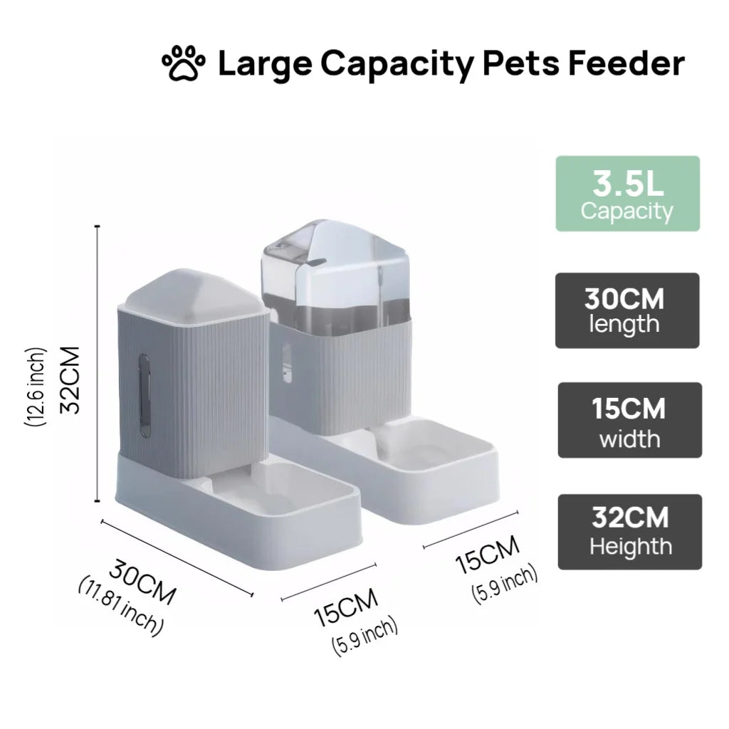 Hign-concerned 3.5L Automatic Pet Feeder Water Dispenser