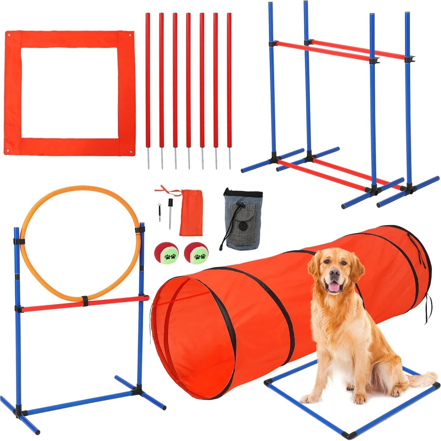 HiMIS Dog Agility Training Kit 87 Piece Obstacle Course Set