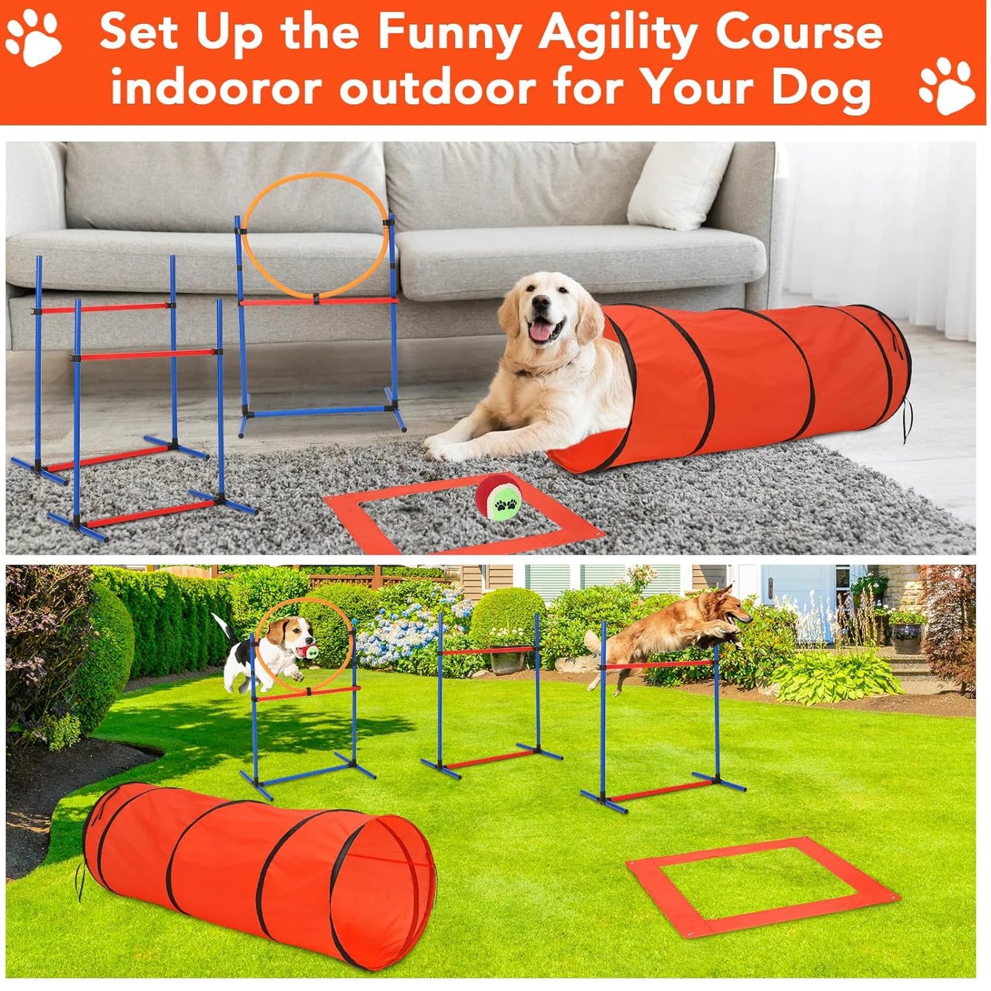 HiMIS Dog Agility Training Kit 87 Piece Obstacle Course Set