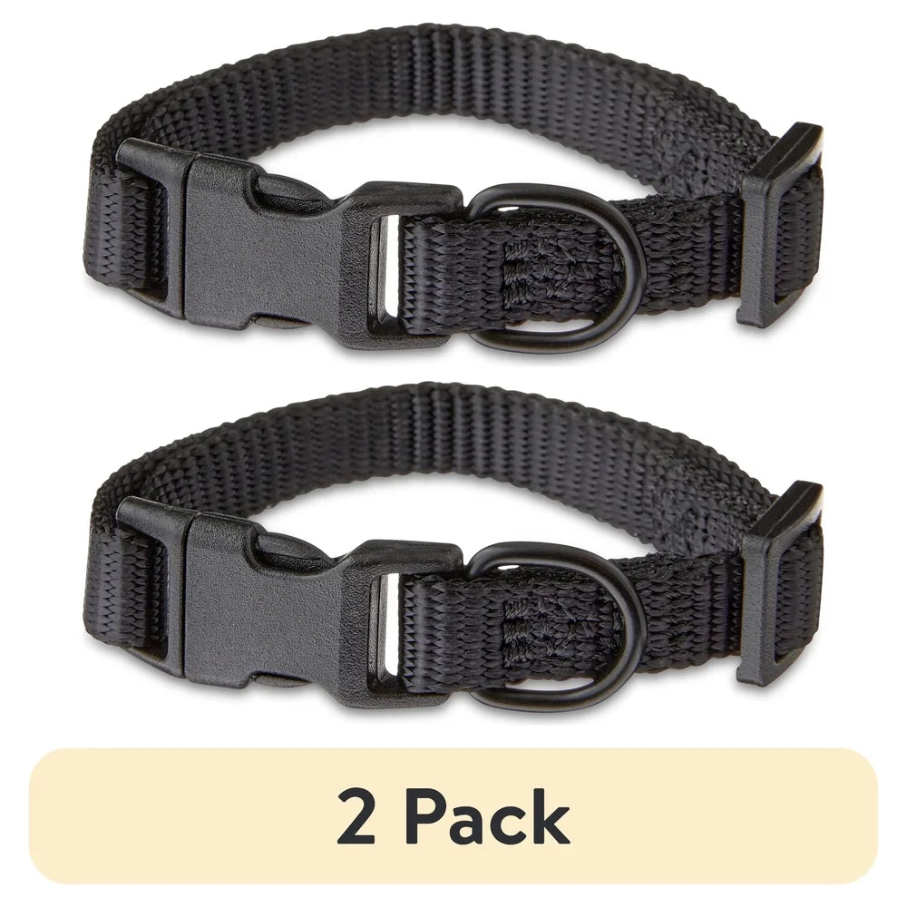 XMSJ Adjustable Polyester Dog Collar Two Pack With D Ring