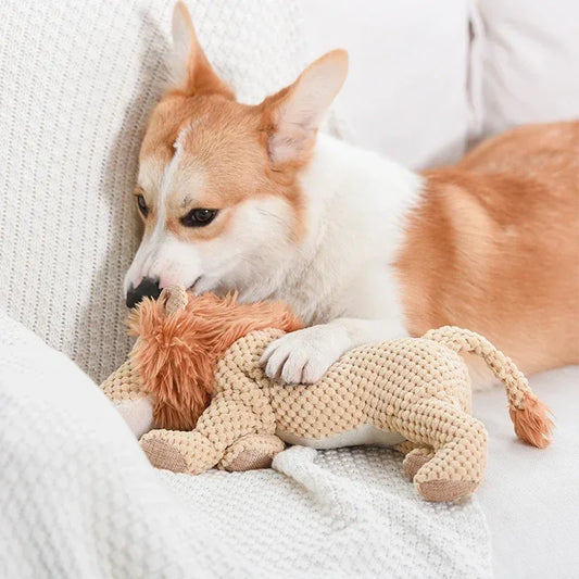 Hign Concerned Squeaky Dog Toys Lion Plush Chew Toy