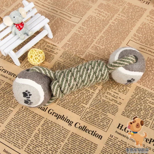 Hign-concerned Chemical Dog Chew Toy Rope Tennis Dumbbell